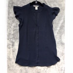 H&M Sheer Navy Top
